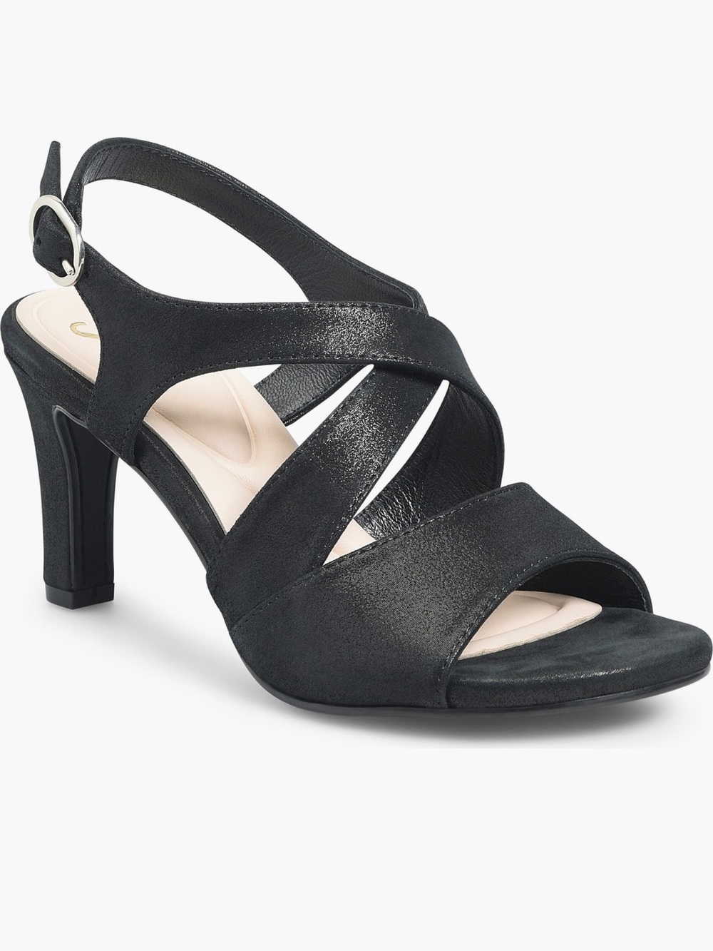 Söfft Sofft Jolene Sandal heels heeled sandals black metallic strappy sz 9.5 NWT